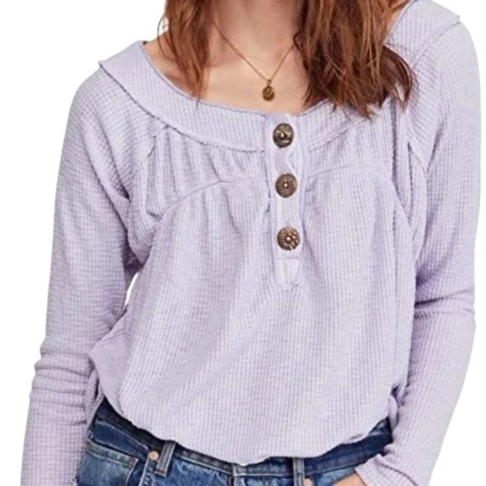 We The Free Lilac “must have Henley” Top XS
